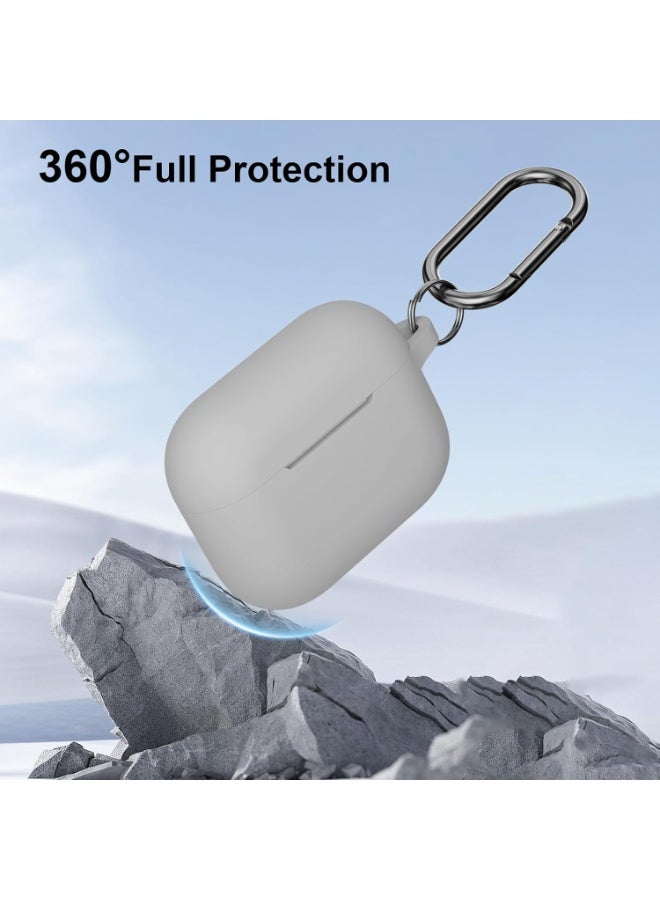 أكاليكس غطاء حماية من السيليكون لمجموعة AirPods Pro 3، سلسلة مفاتيح للنساء والرجال، مناسب للجيل الثالث (رصاصي) - Image 3